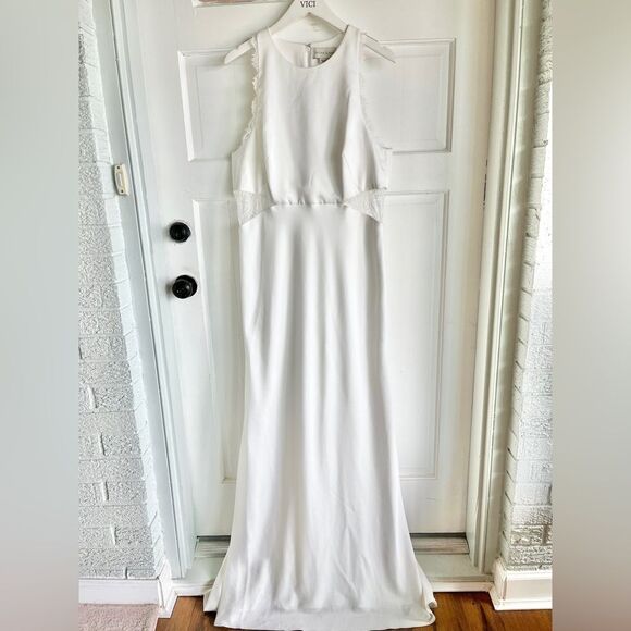 Nwt Anthropologie Sachin & Babi Isla cutout satin ivory white lace wedding gown - Picture 6 of 13